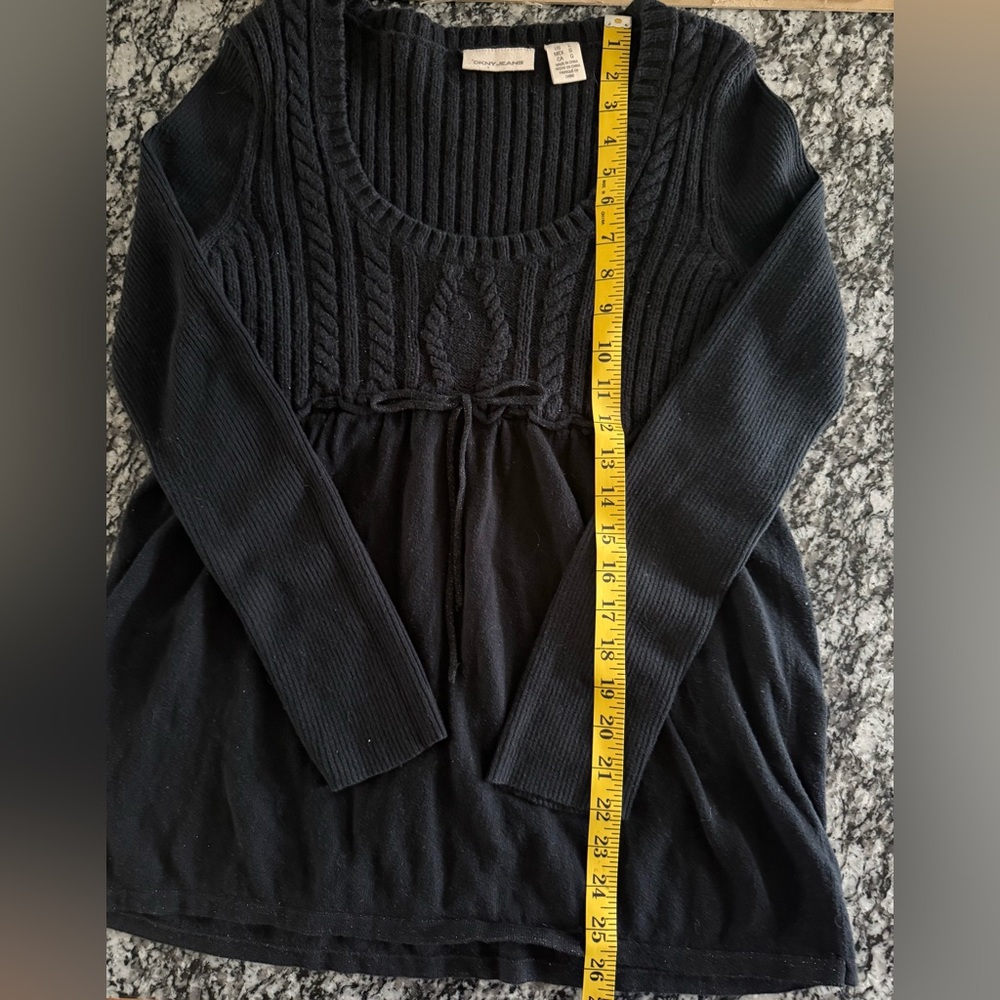 DKNY Black Textured Women's Sweater - Picture 6 of 7